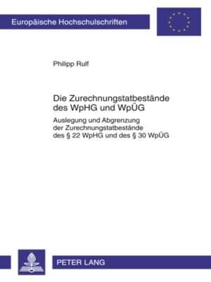 cover image of Die Zurechnungstatbestaende des WpHG und WpUeG